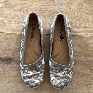 SoftWalk Warm Gray Camo Sicily Flat |  Size 6
